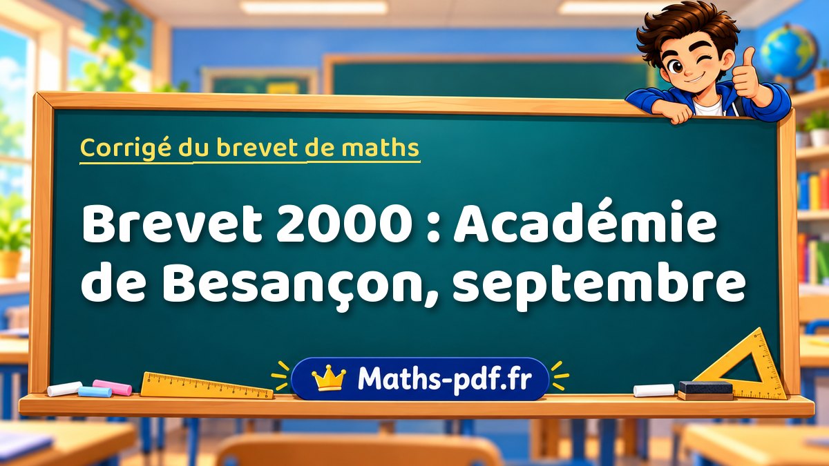 Corrigé de maths – Brevet 2000 : Académie de Besançon, septembre – Maths-pdf.fr