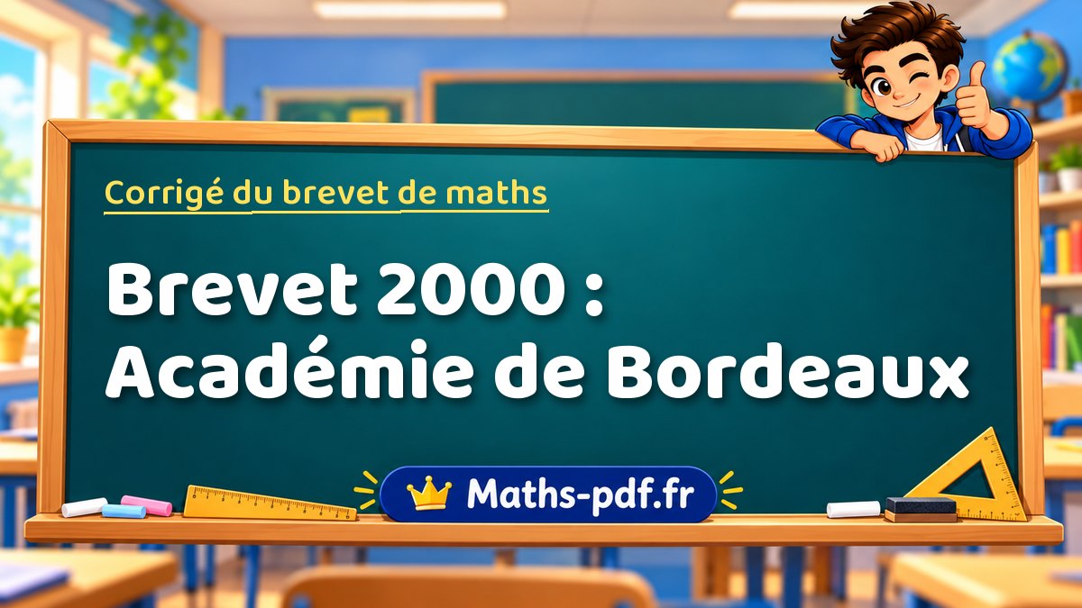 Corrigé de maths – Brevet 2000 : Académie de Bordeaux – Maths-pdf.fr