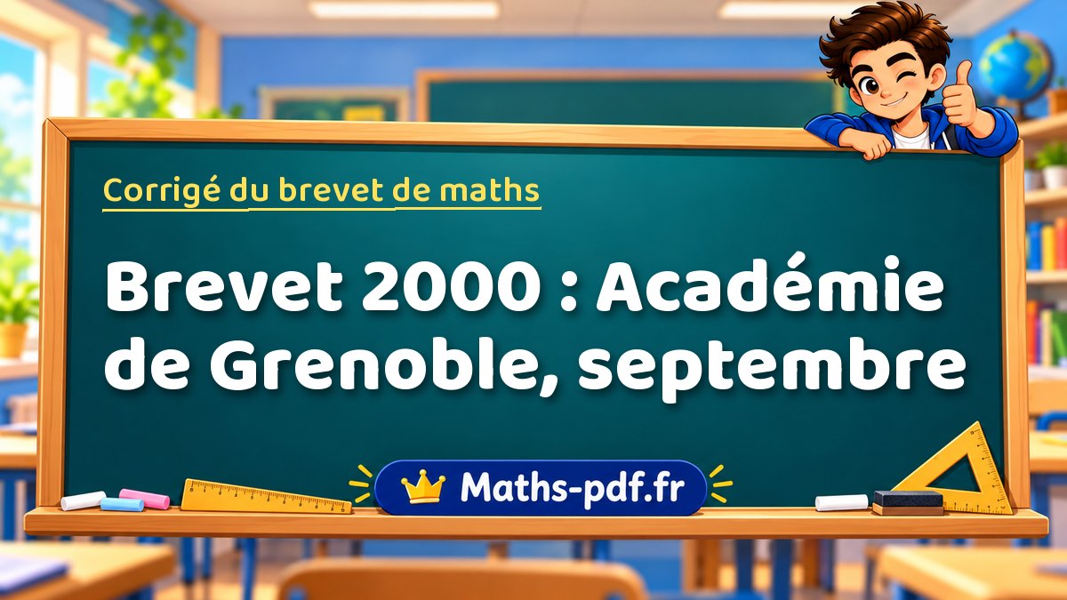Corrigé de maths – Brevet 2000 : Académie de Grenoble, septembre – Maths-pdf.fr