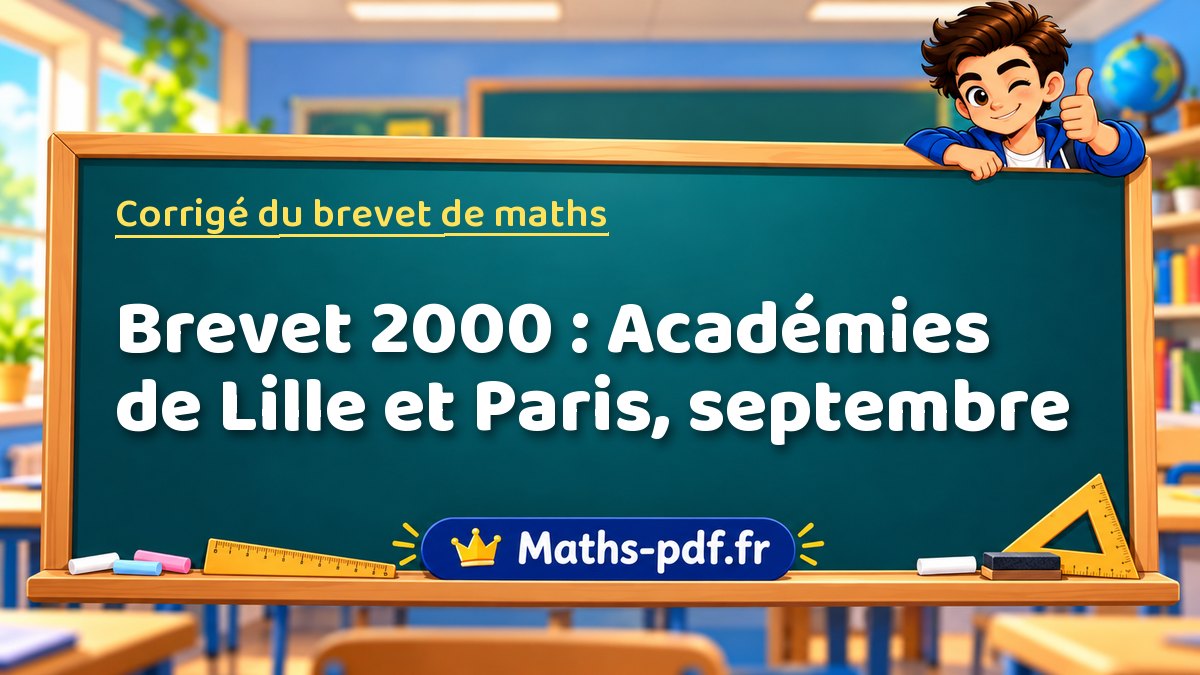 Corrigé de maths – Brevet 2000 : Académies de Lille et Paris, septembre – Maths-pdf.fr
