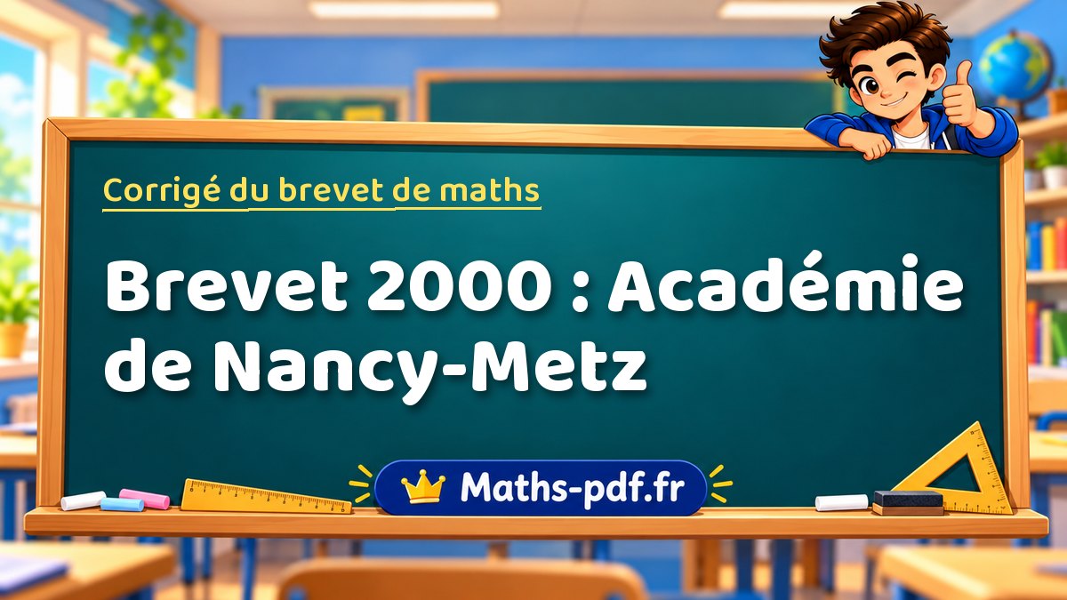 Corrigé de maths – Brevet 2000 : Académie de Nancy-Metz – Maths-pdf.fr