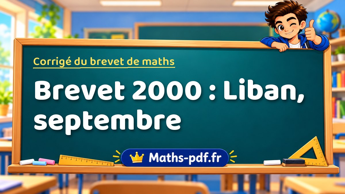 Corrigé de maths – Brevet 2000 : Liban, septembre – Maths-pdf.fr