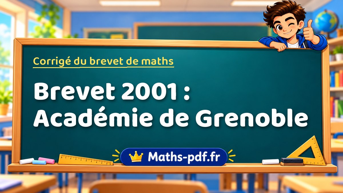 Corrigé de maths – Brevet 2001 : Académie de Grenoble – Maths-pdf.fr