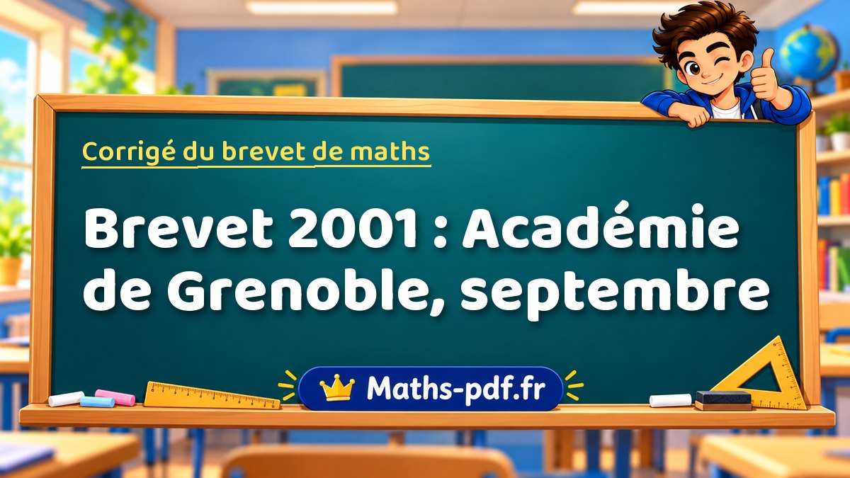 Corrigé de maths – Brevet 2001 : Académie de Grenoble, septembre – Maths-pdf.fr