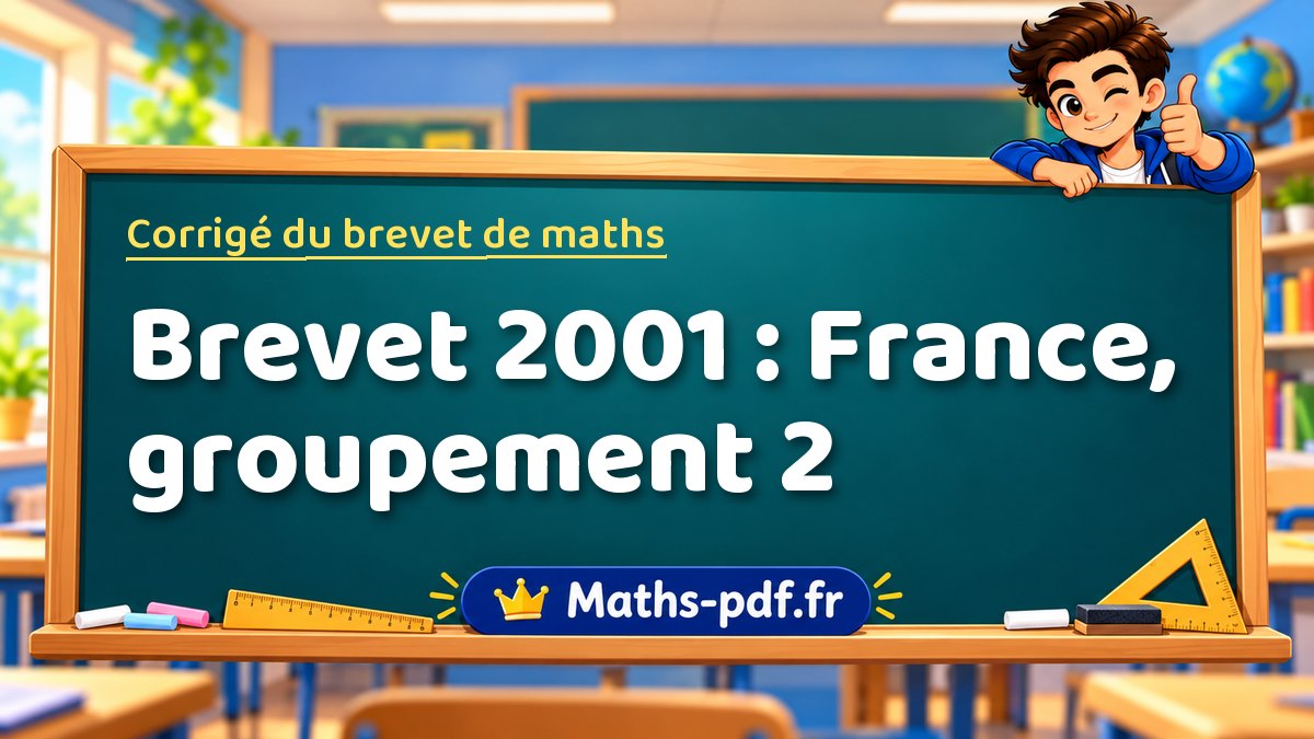 Corrigé de maths – Brevet 2001 : France, groupement 2 – Maths-pdf.fr
