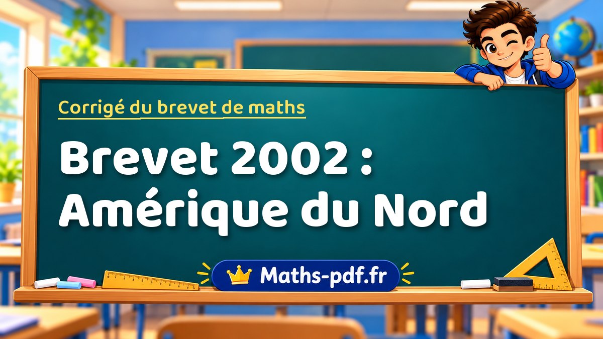 Corrigé de maths – Brevet 2002 : Amérique du Nord – Maths-pdf.fr
