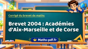 Corrigé du brevet de maths 2004 : Académies d’Aix-Marseille et de Corse