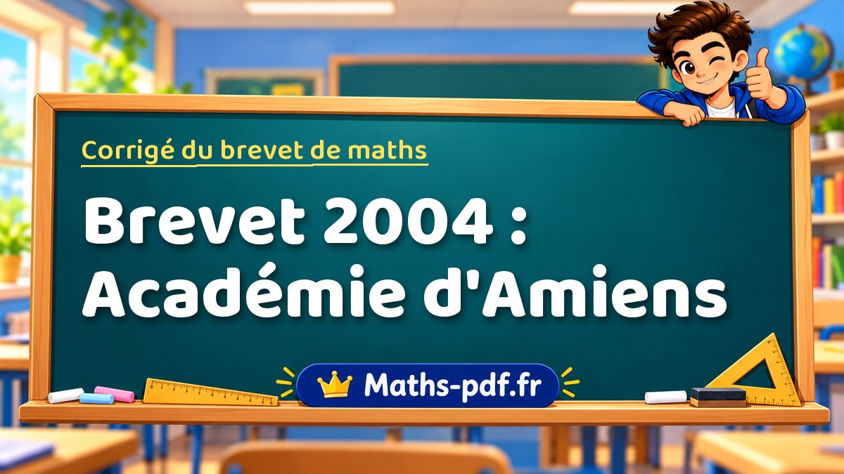 Corrigé de maths – Brevet 2004 : Académie d'Amiens – Maths-pdf.fr