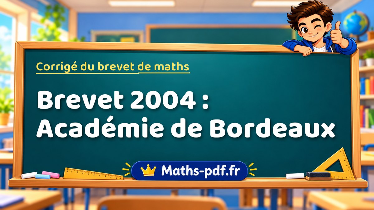 Corrigé de maths – Brevet 2004 : Académie de Bordeaux – Maths-pdf.fr