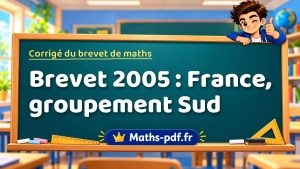 Corrigé du brevet de maths 2005 : France, groupement Sud