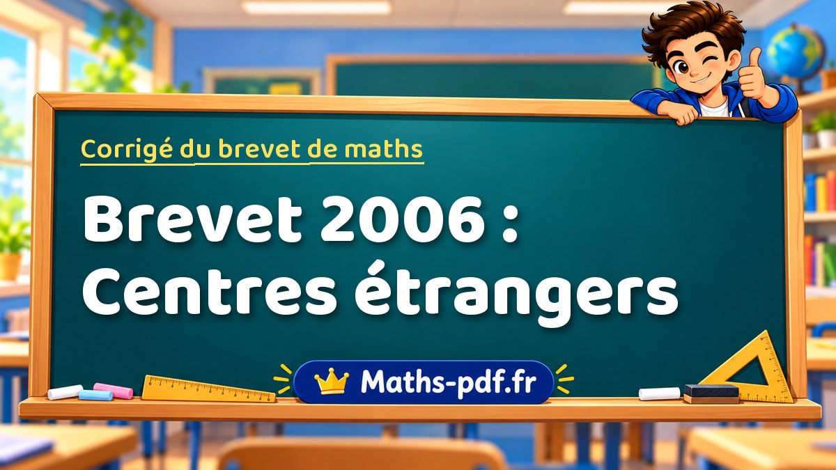Corrigé de maths – Brevet 2006 : Centres étrangers – Maths-pdf.fr
