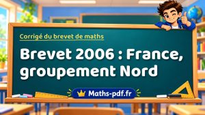 Corrigé du brevet de maths 2006 : France, groupement Nord