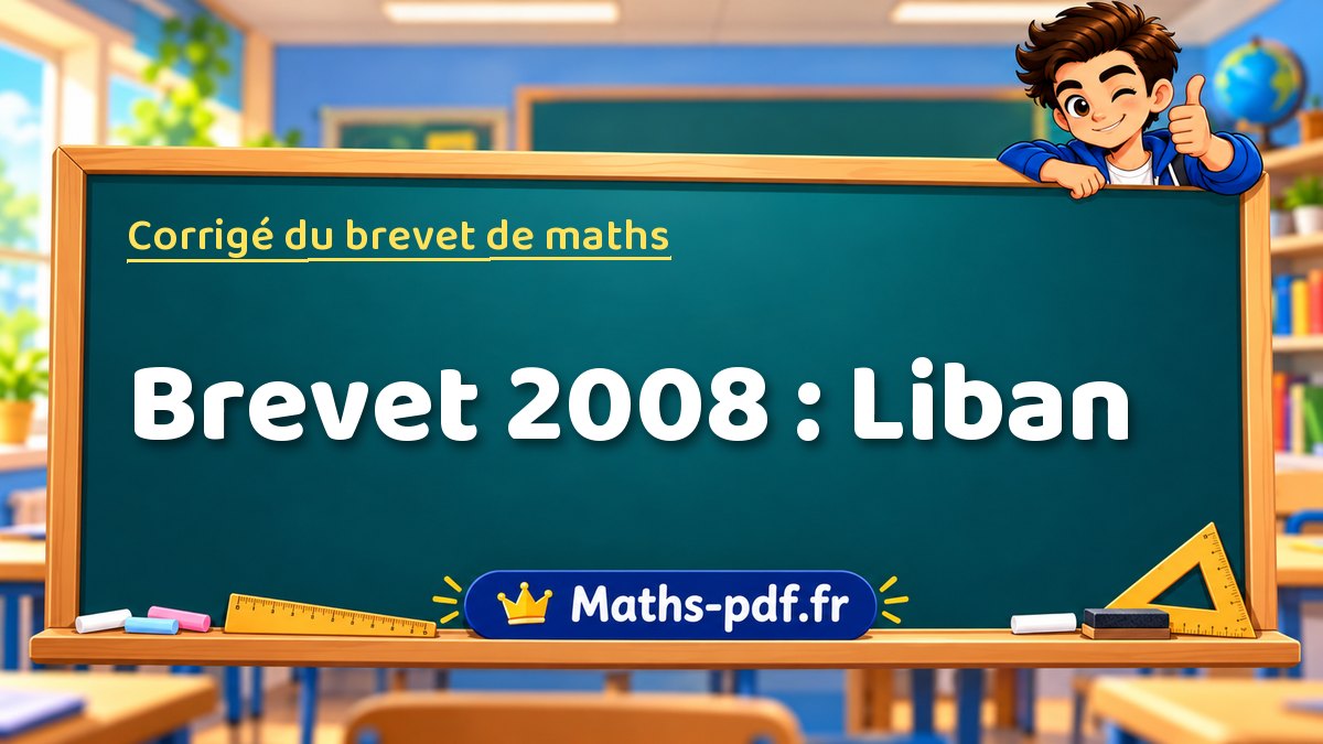 Corrigé de maths – Brevet 2008 : Liban – Maths-pdf.fr