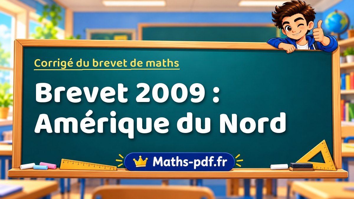 Corrigé de maths – Brevet 2009 : Amérique du Nord – Maths-pdf.fr