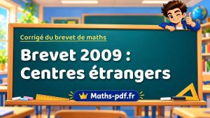 Corrigé du brevet de maths 2009 : Centres étrangers