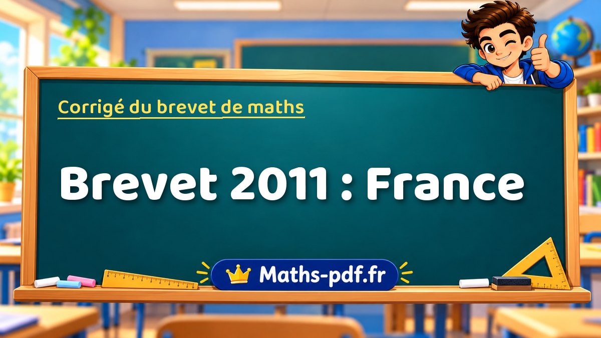 Corrigé de maths – Brevet 2011 : France – Maths-pdf.fr