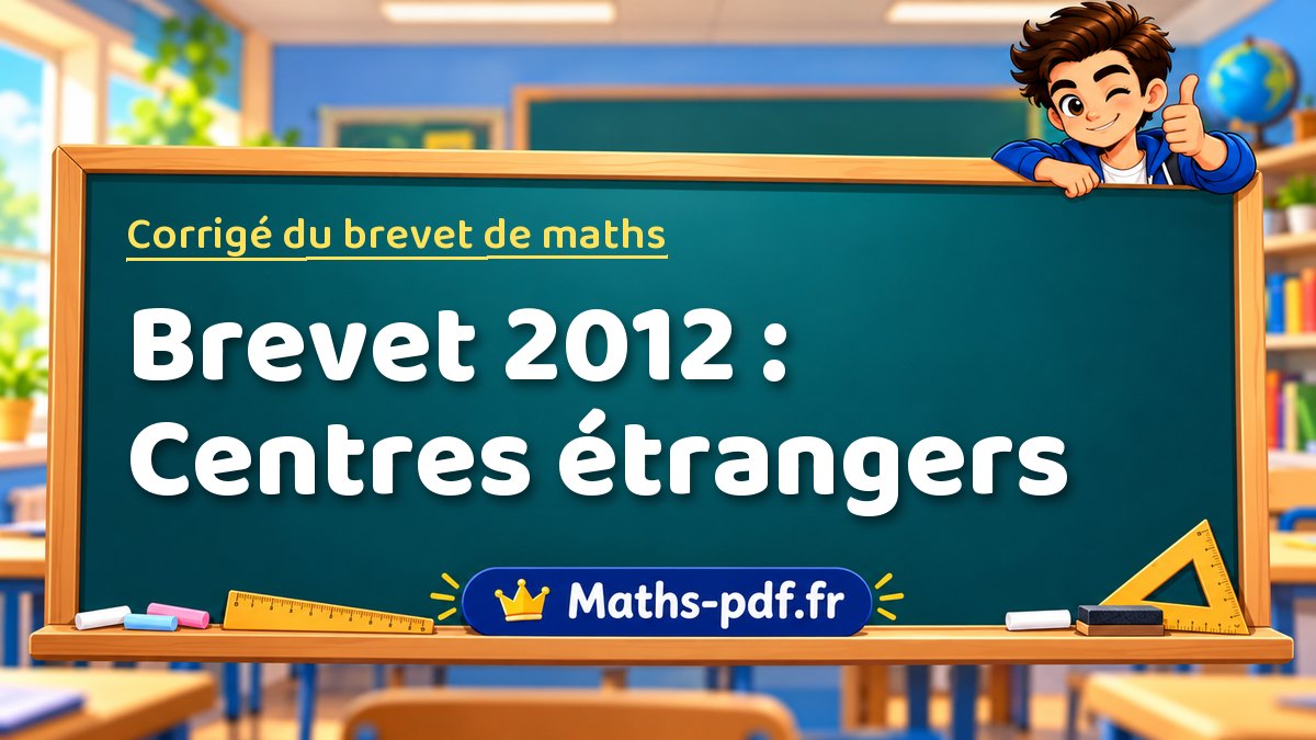 Corrigé de maths – Brevet 2012 : Centres étrangers – Maths-pdf.fr