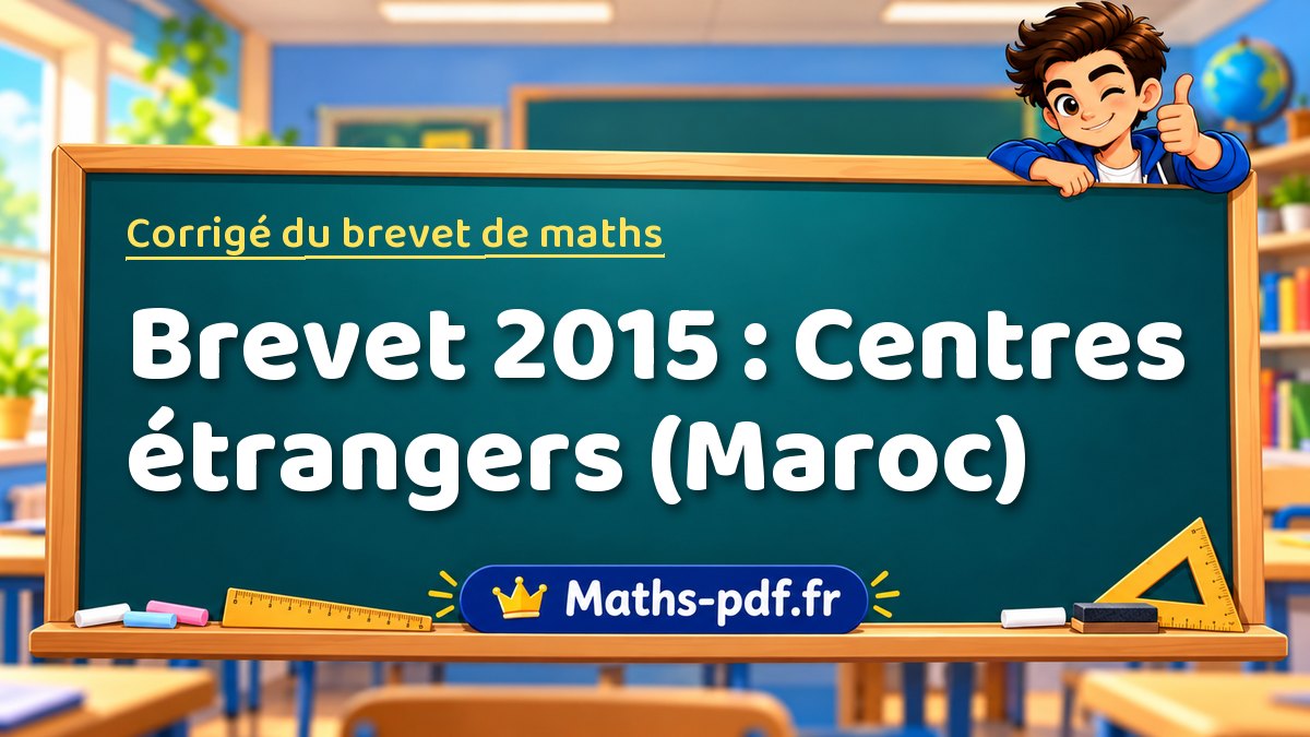 Corrigé de maths – Brevet 2015 : Centres étrangers (Maroc) – Maths-pdf.fr