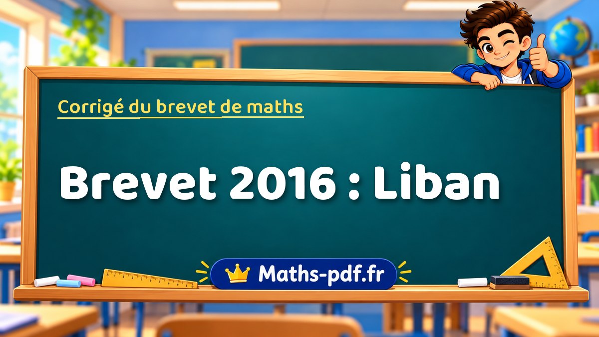 Corrigé de maths – Brevet 2016 : Liban – Maths-pdf.fr