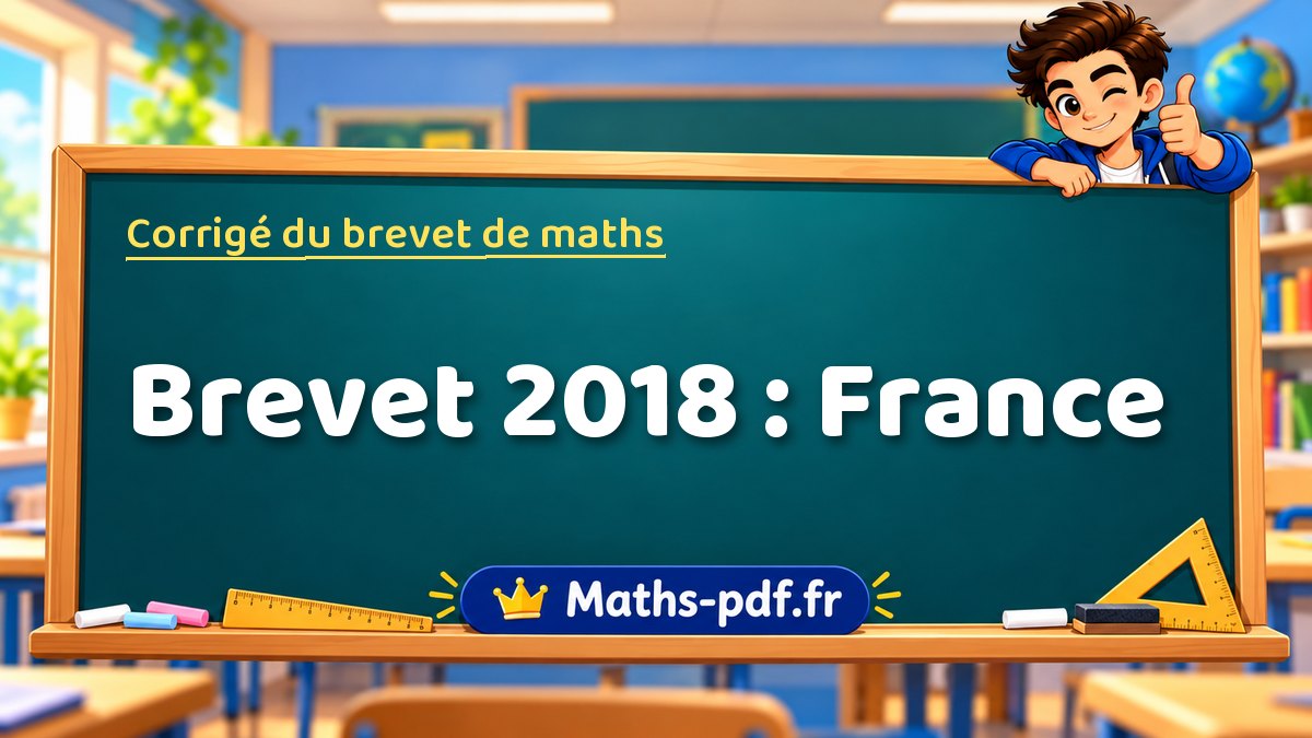 Corrigé de maths – Brevet 2018 : France – Maths-pdf.fr