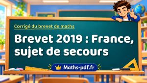 Corrigé du brevet de maths 2019 : France, sujet de secours