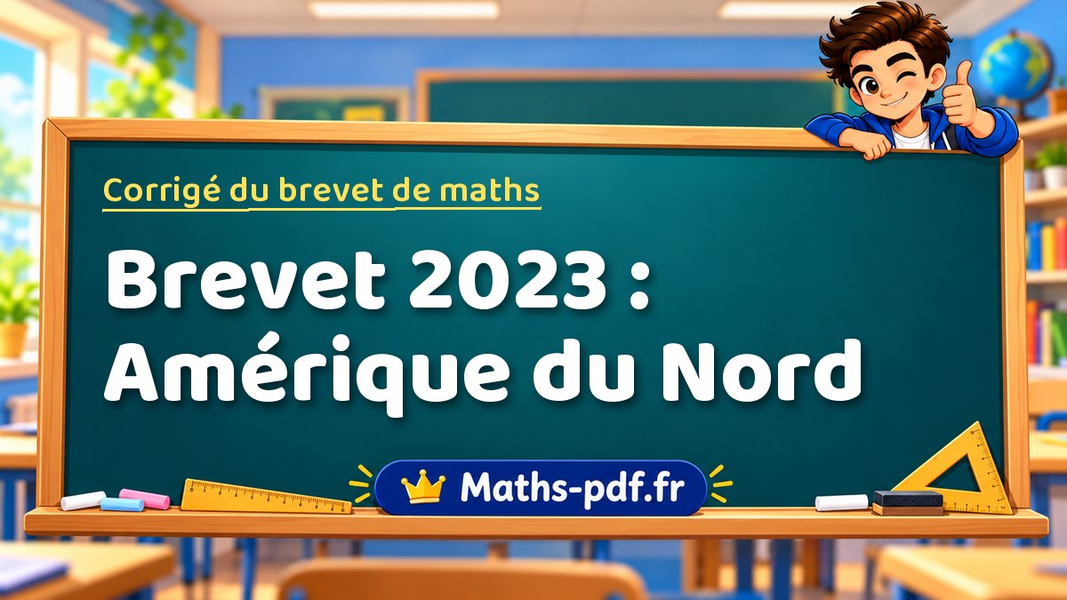 Corrigé de maths – Brevet 2023 : Amérique du Nord – Maths-pdf.fr