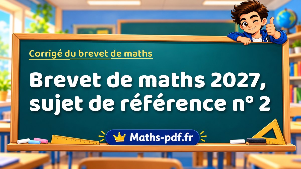 Corrigé de maths – Brevet de maths 2027, sujet de référence n° 2 – Maths-pdf.fr