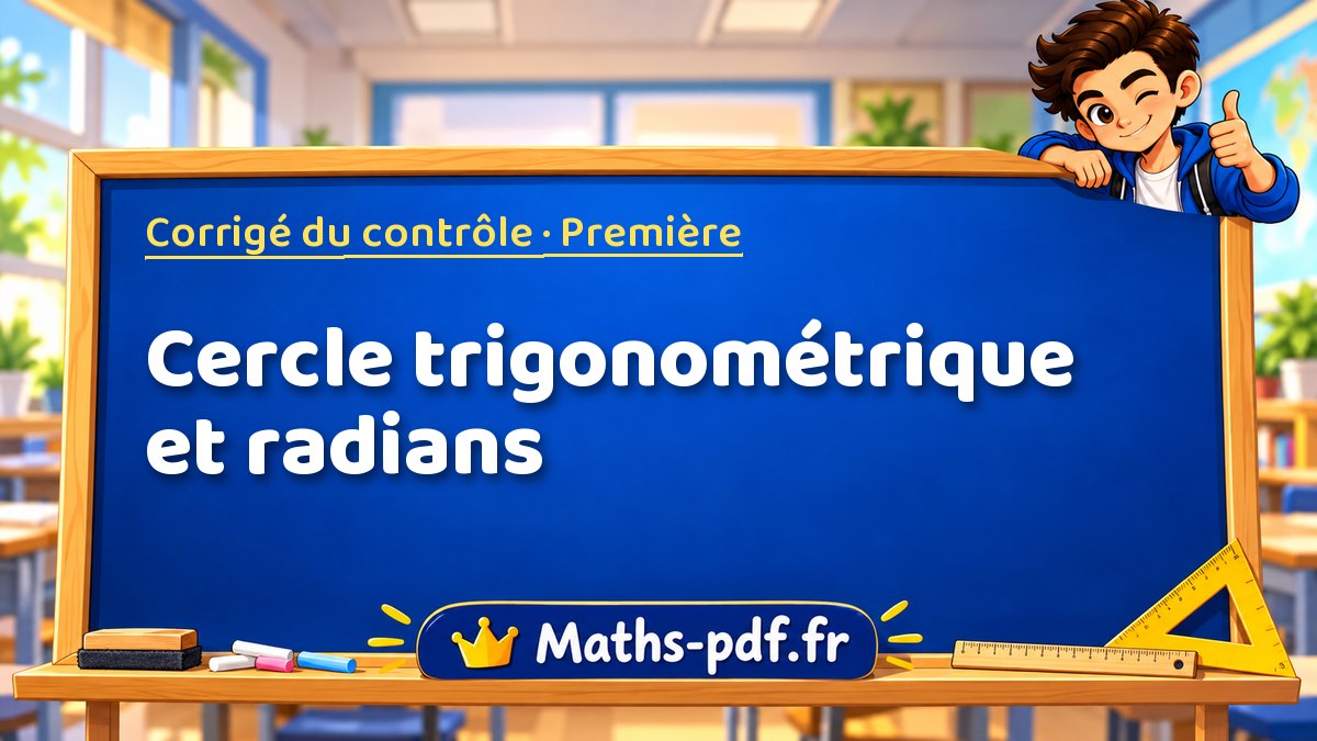 Cercle trigonométrique et radians – Corrigé de contrôle de maths niveau Première sur Maths-pdf.fr
