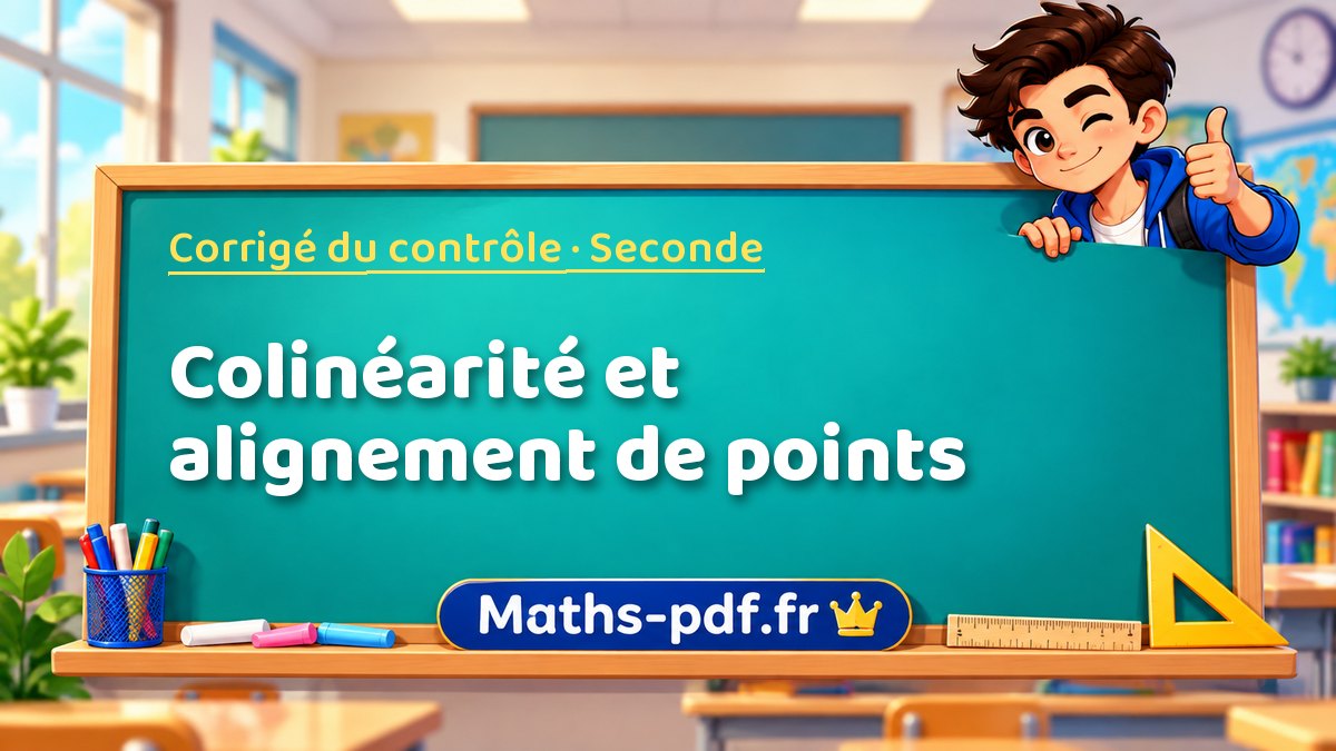 Colinéarité et alignement de points – Corrigé de contrôle de maths niveau Seconde sur Maths-pdf.fr