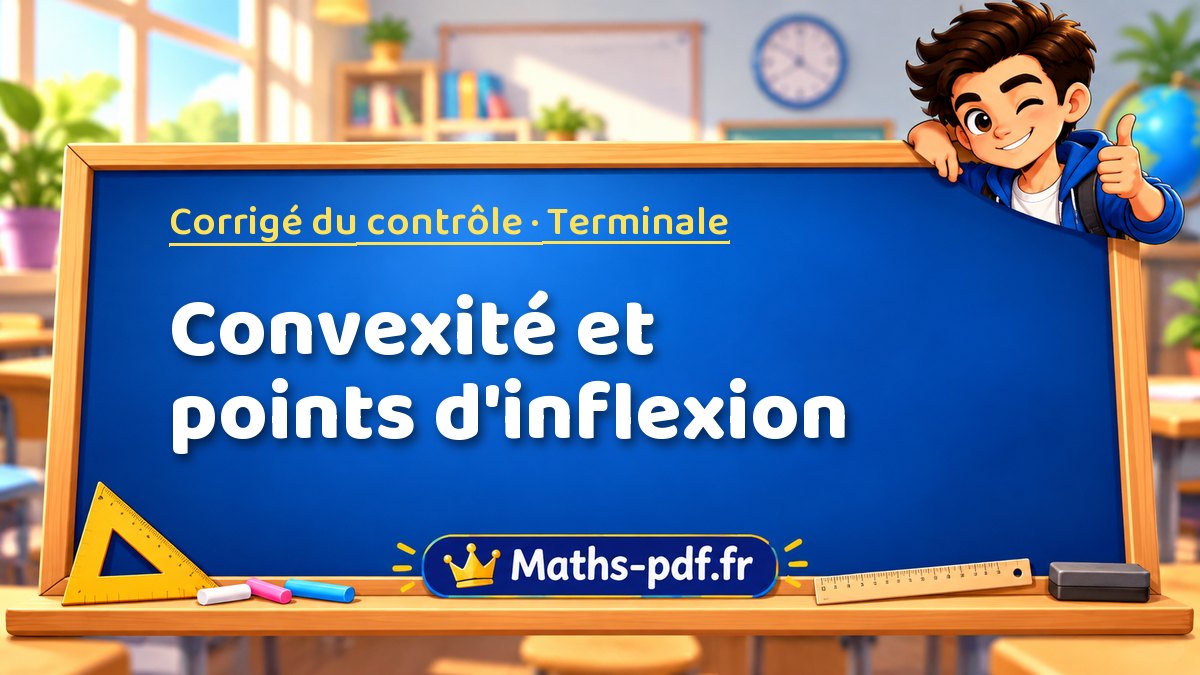 Convexité et points d'inflexion – Corrigé de contrôle de maths niveau Terminale sur Maths-pdf.fr