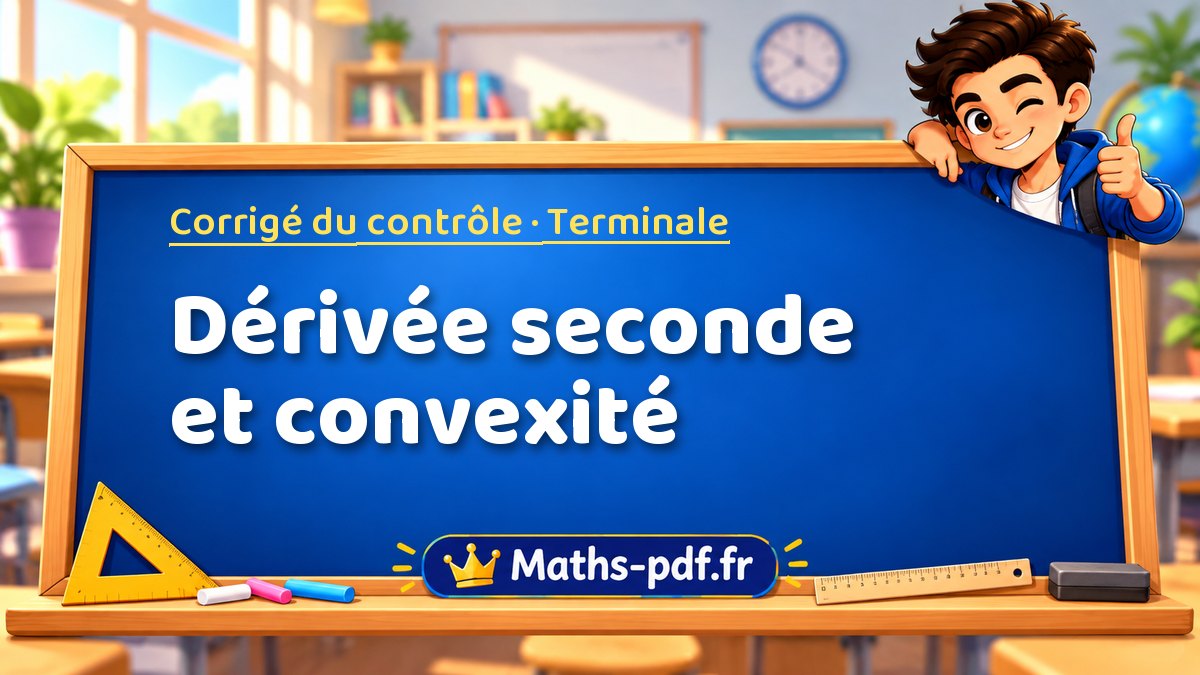 Dérivée seconde et convexité – Corrigé de contrôle de maths niveau Terminale sur Maths-pdf.fr