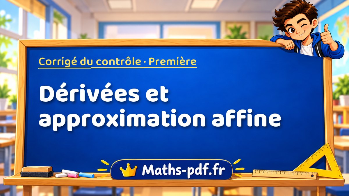 Dérivées et approximation affine – Corrigé de contrôle de maths niveau Première sur Maths-pdf.fr