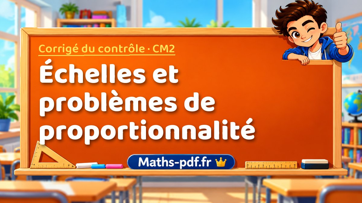 Échelles et problèmes de proportionnalité – Corrigé de contrôle de maths niveau CM2 sur Maths-pdf.fr
