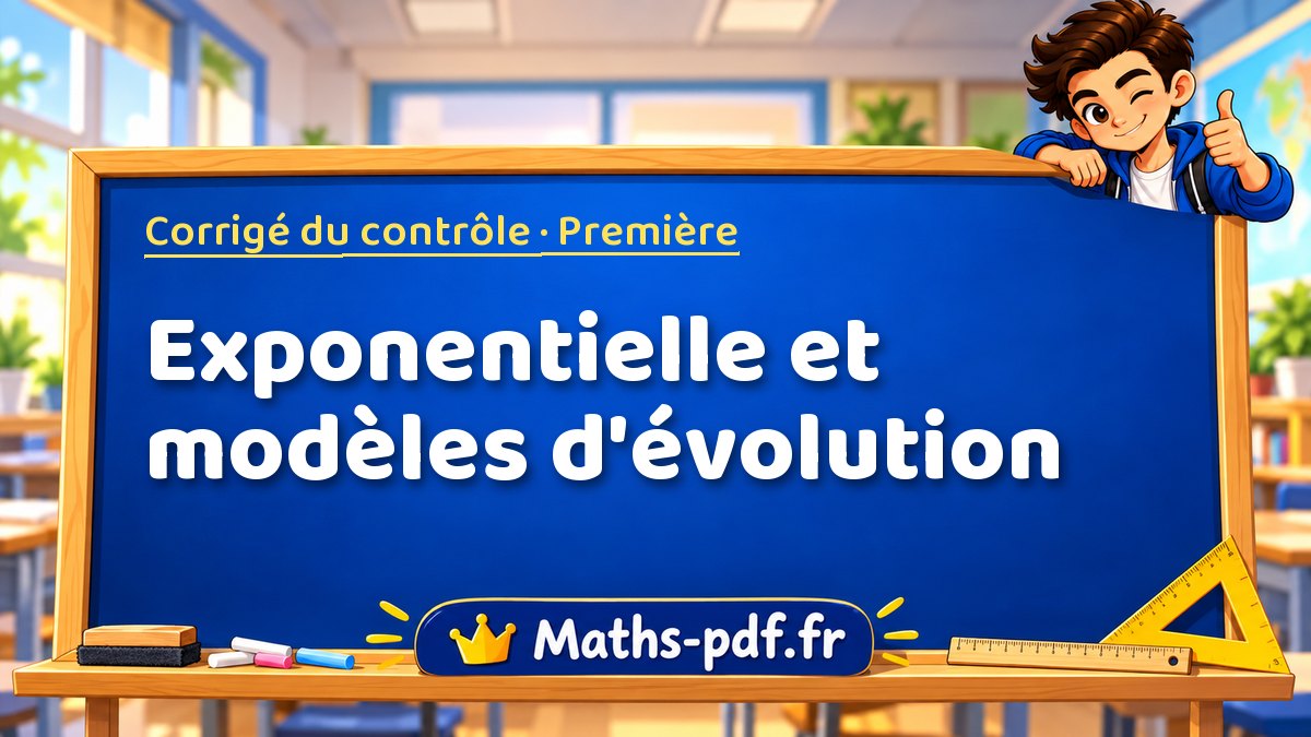 Exponentielle et modèles d'évolution – Corrigé de contrôle de maths niveau Première sur Maths-pdf.fr