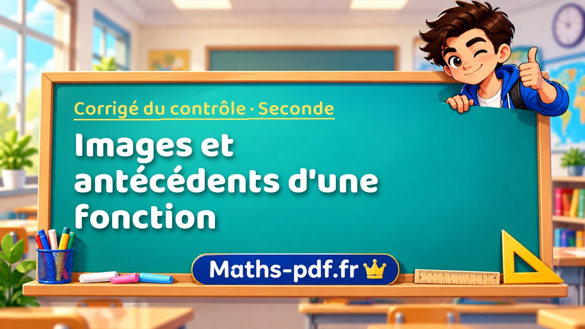 Images et antécédents d'une fonction – Corrigé de contrôle de maths niveau Seconde sur Maths-pdf.fr