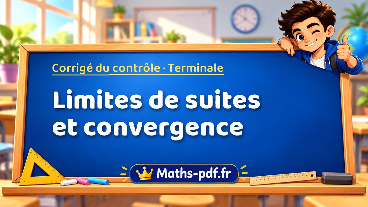 Limites de suites et convergence – Corrigé de contrôle de maths niveau Terminale sur Maths-pdf.fr