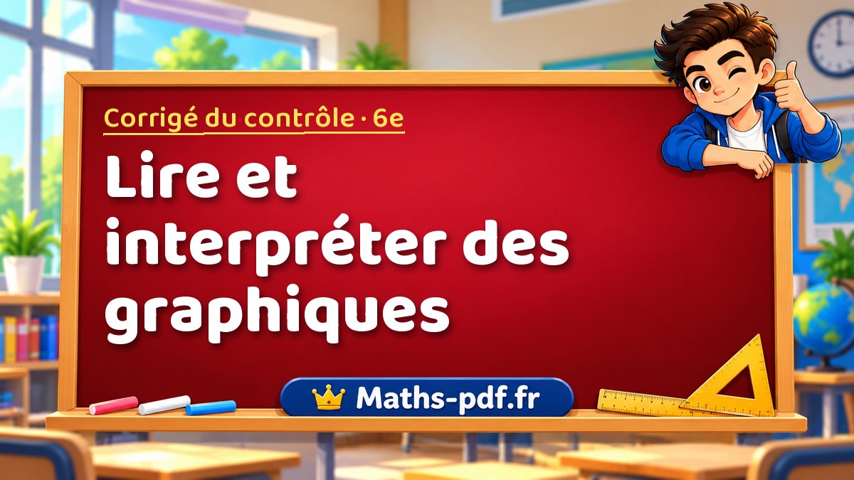 Lire et interpréter des graphiques – Corrigé de contrôle de maths niveau 6e sur Maths-pdf.fr