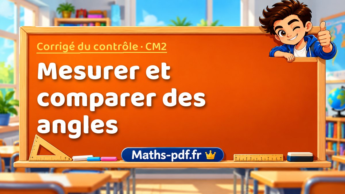 Mesurer et comparer des angles – Corrigé de contrôle de maths niveau CM2 sur Maths-pdf.fr