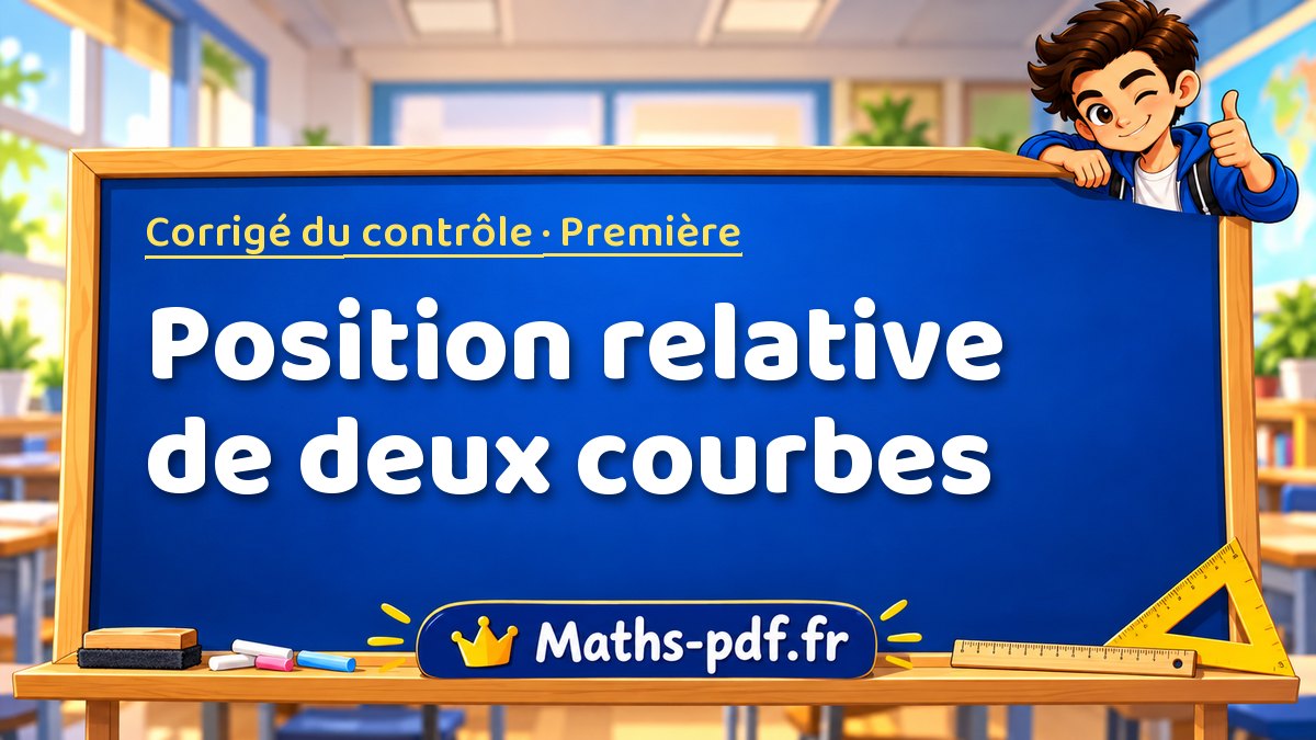 Position relative de deux courbes – Corrigé de contrôle de maths niveau Première sur Maths-pdf.fr