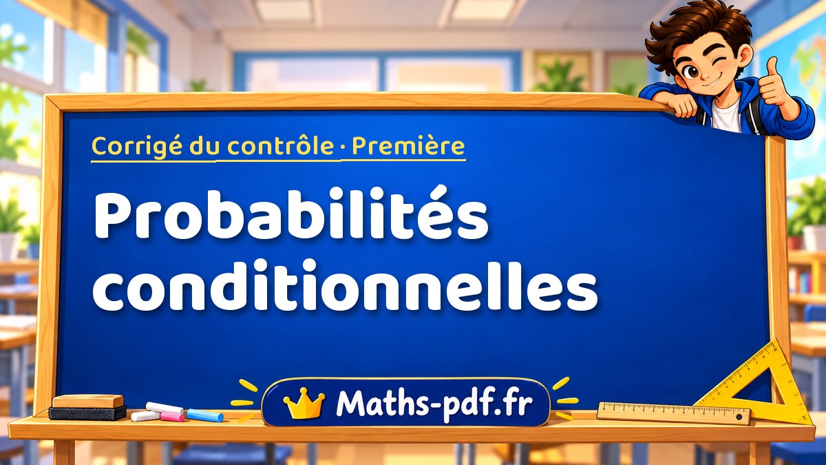 Probabilités conditionnelles – Corrigé de contrôle de maths niveau Première sur Maths-pdf.fr