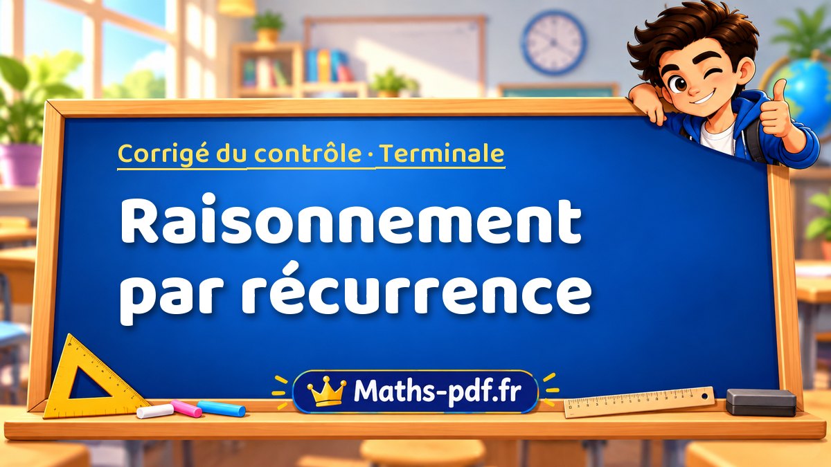 Raisonnement par récurrence – Corrigé de contrôle de maths niveau Terminale sur Maths-pdf.fr