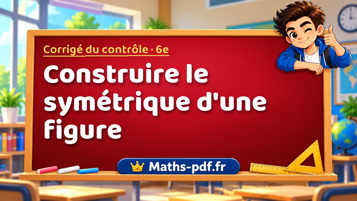 Construire le symétrique d'une figure – Corrigé de contrôle de maths niveau 6e sur Maths-pdf.fr
