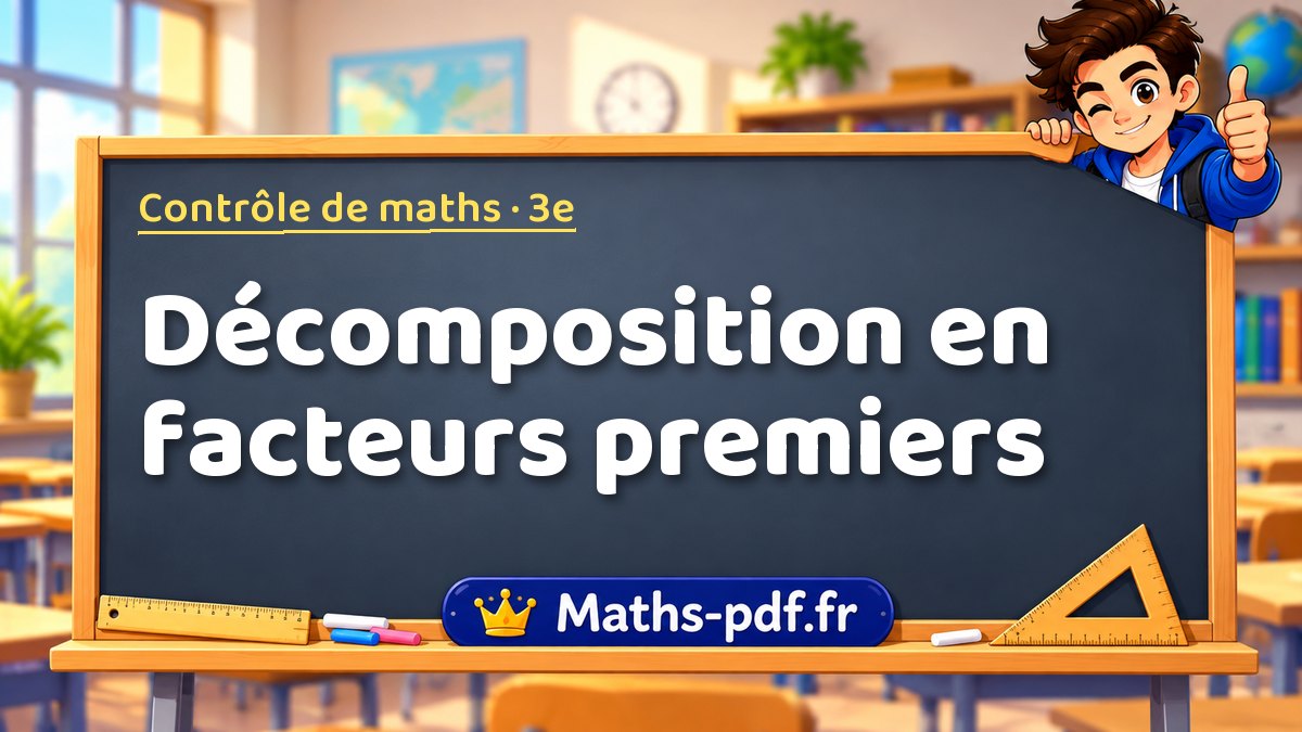 Décomposition en facteurs premiers – Contrôle de maths niveau 3e sur Maths-pdf.fr