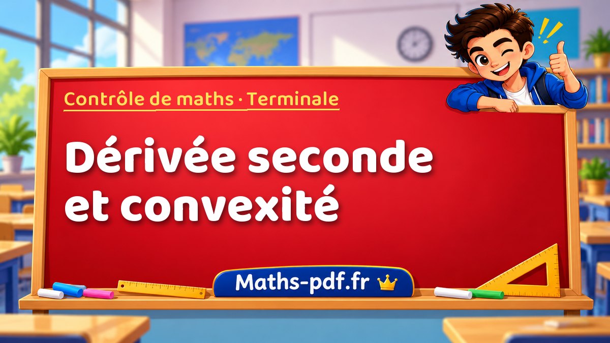 Dérivée seconde et convexité – Contrôle de maths niveau Terminale sur Maths-pdf.fr