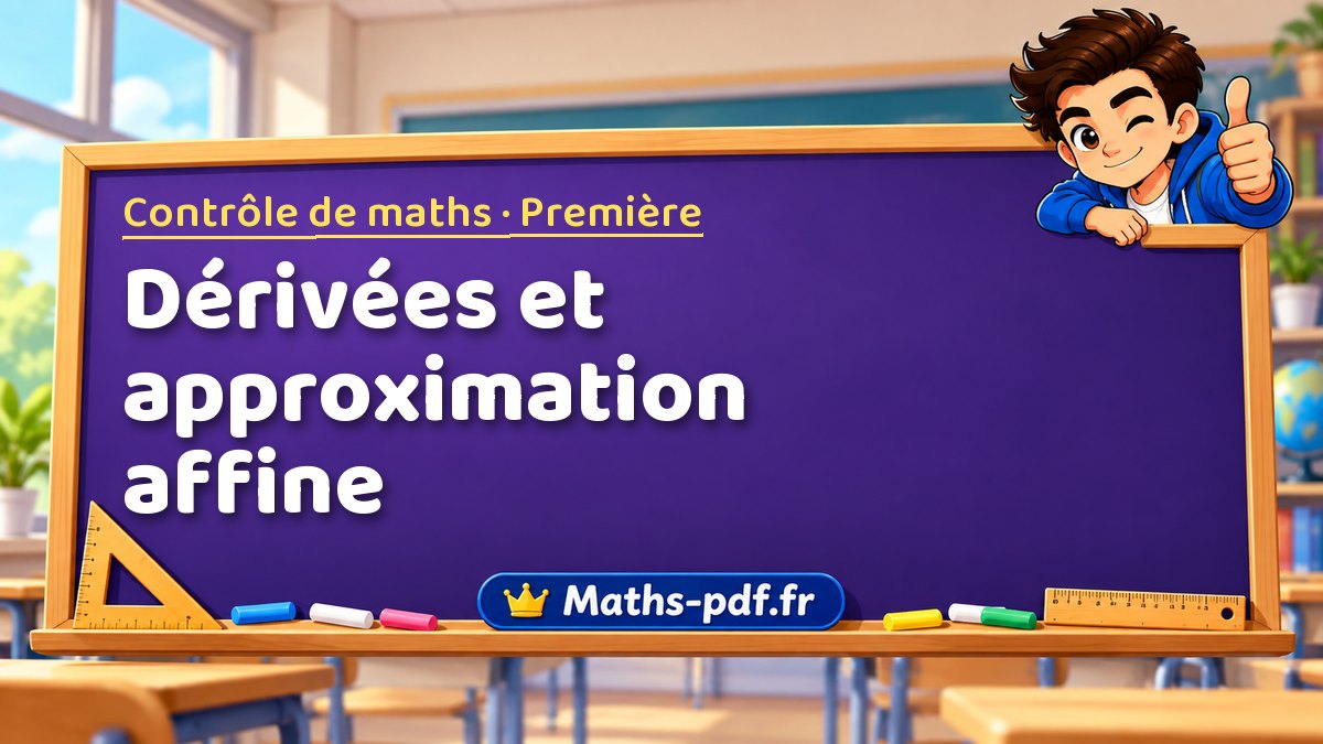 Dérivées et approximation affine – Contrôle de maths niveau Première sur Maths-pdf.fr