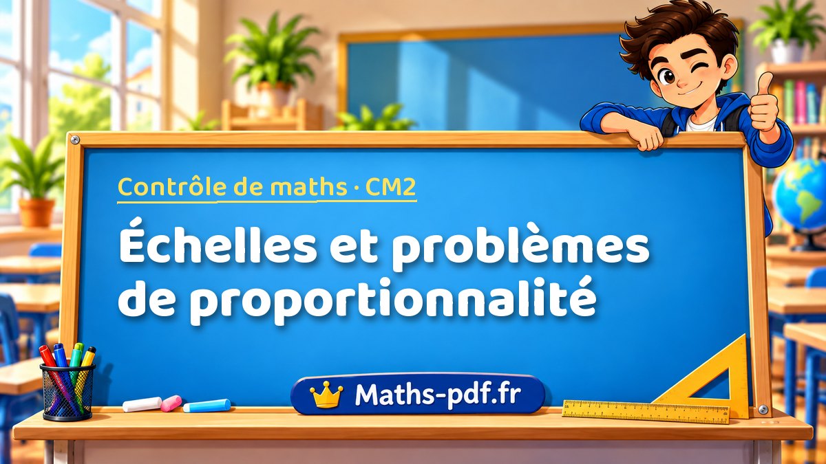 Échelles et problèmes de proportionnalité – Contrôle de maths niveau CM2 sur Maths-pdf.fr