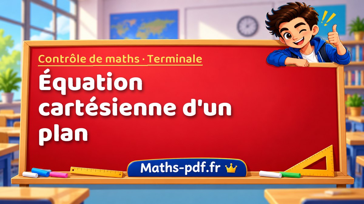 Équation cartésienne d'un plan – Contrôle de maths niveau Terminale sur Maths-pdf.fr