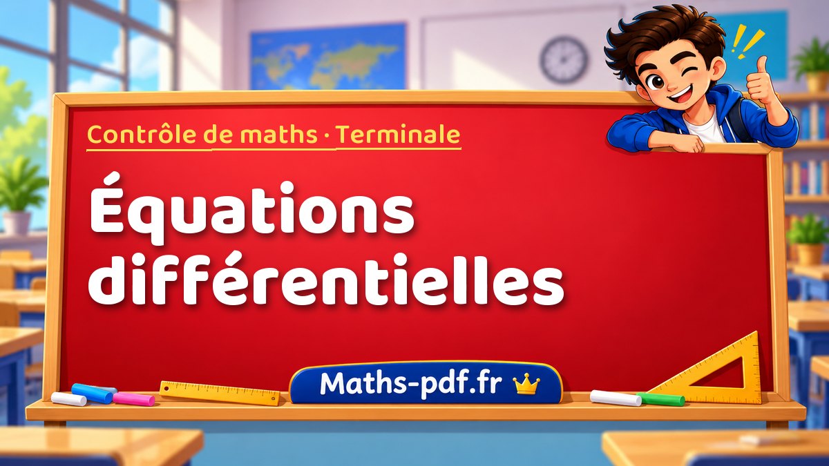 Équations différentielles – Contrôle de maths niveau Terminale sur Maths-pdf.fr