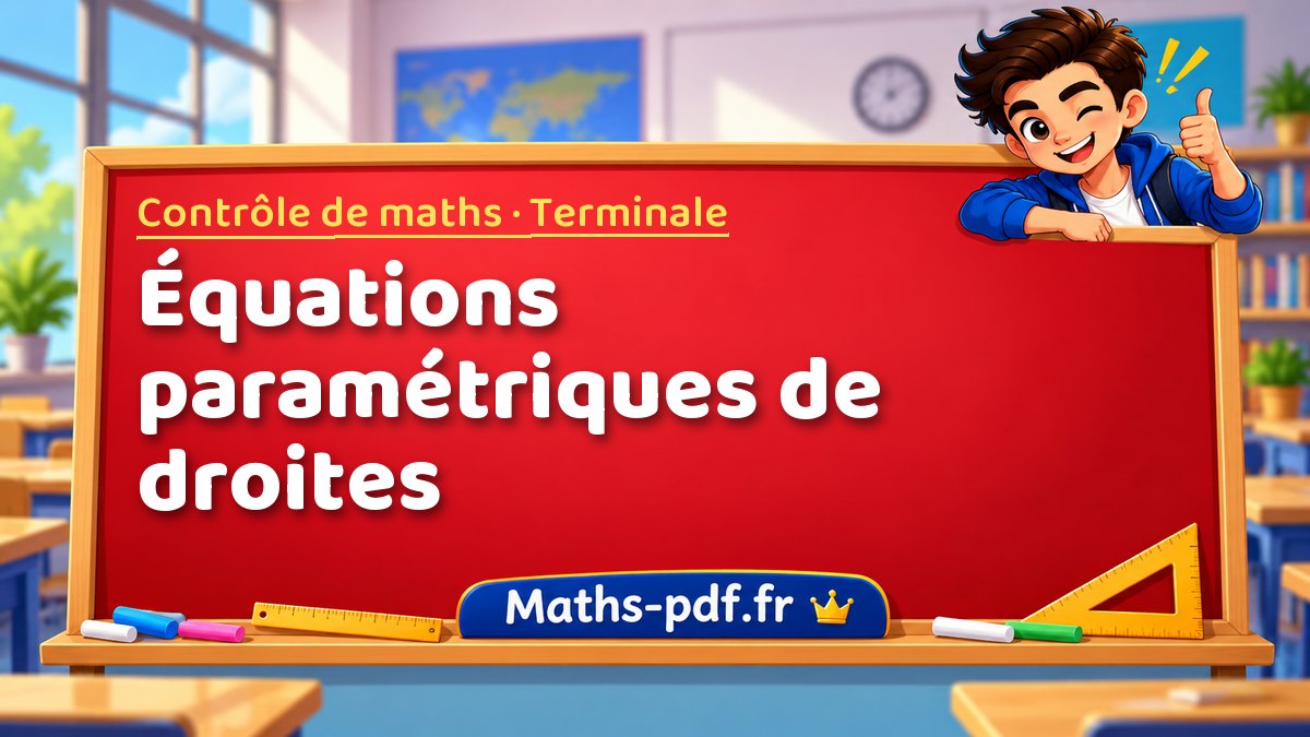 Équations paramétriques de droites – Contrôle de maths niveau Terminale sur Maths-pdf.fr