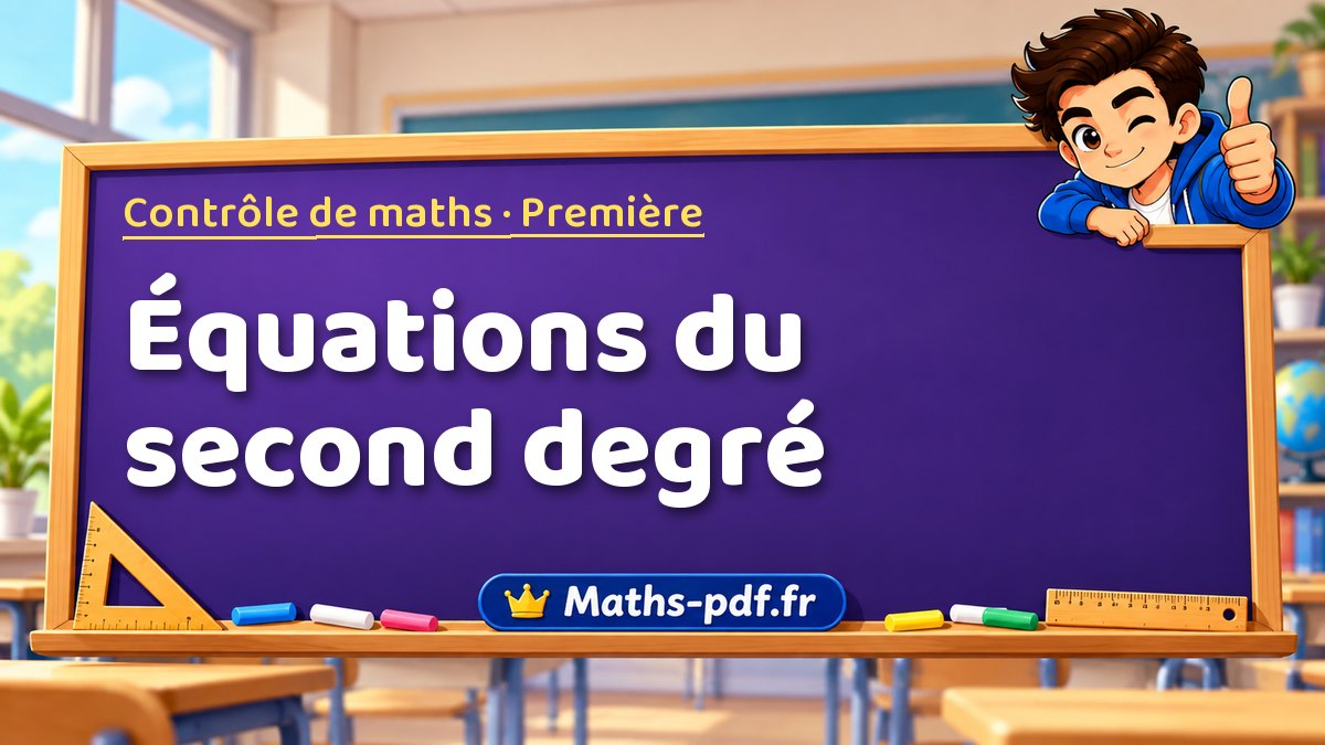 Équations du second degré – Contrôle de maths niveau Première sur Maths-pdf.fr